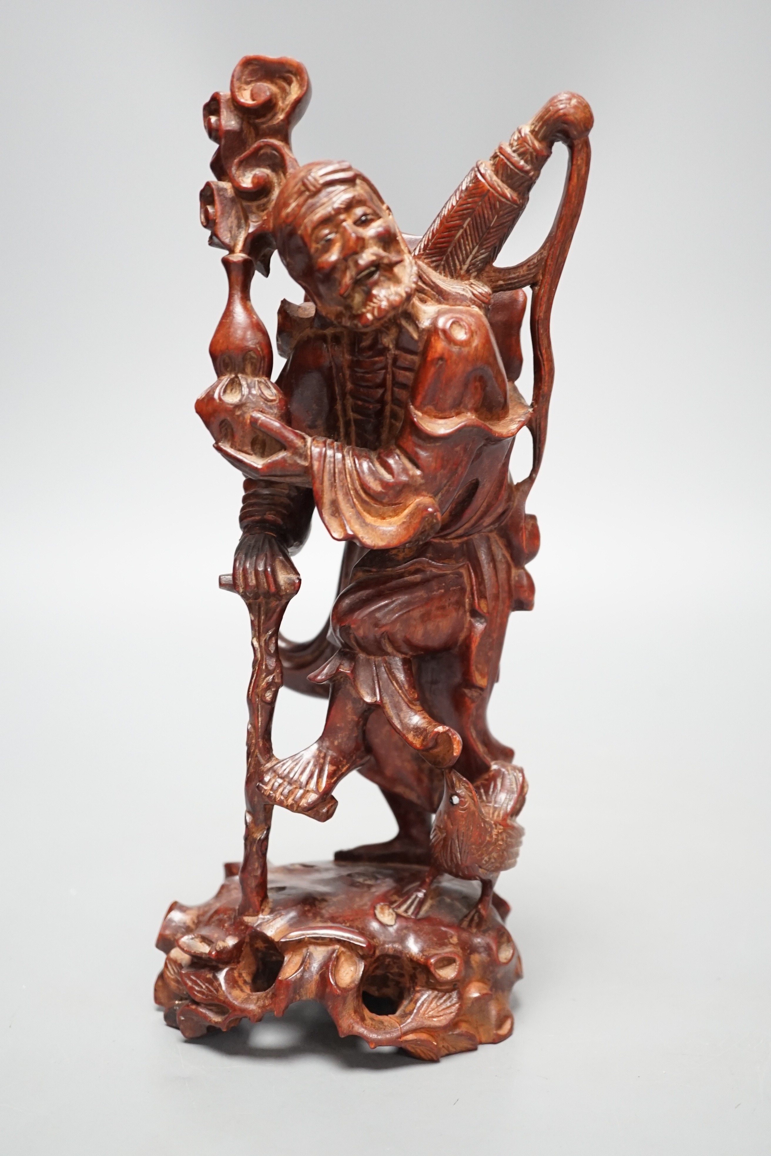 A Chinese hardwood figure of Li Tieguai 26cm